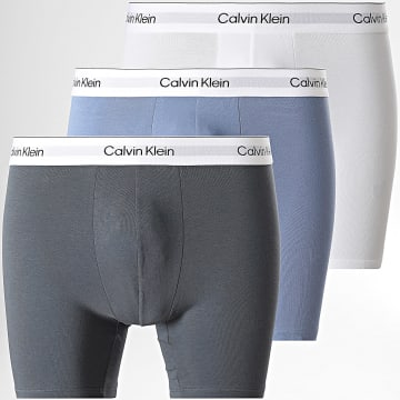 Calvin Klein - Lot De 3 Boxers 4394 Blanc Bleu Gris Anthracite