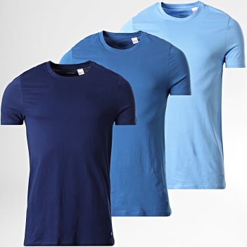 Calvin Klein - Lot De 3 Tee Shirts 4051 Bleu Clair Bleu Roi Bleu Marine