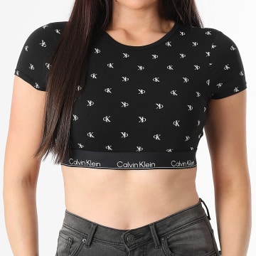 Calvin Klein - Tee Shirt Crop Femme 8495 Noir