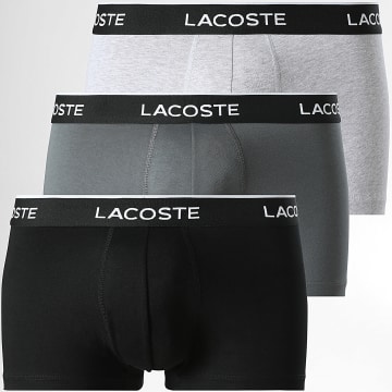 Lacoste - Lot De 3 Boxers Classic Noir Gris Anthracite Gris Chiné