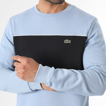 Lacoste - Sweat Crewneck Classic Fit Logo Brodé Crocodile Bleu Clair Bleu Marine
