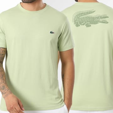Lacoste - Camiseta Big Logo Cocodrilo Verde Regular Fit