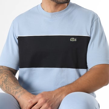 Lacoste - Camiseta Logo Bordado Cocodrilo Azul Claro Azul Marino