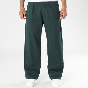 LBO - Pantalon Habillé Large A Plis 2548 Vert Bouteille