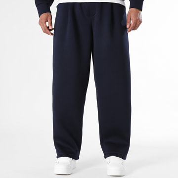 LBO - Pantalone Jogger Largo con Pieghe Effetto Neoprene 2563 Blu Navy