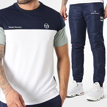 Sergio Tacchini - Ensemble Tee Shirt Et Jogging Prave Termoli 40845 41559 Bleu Marine Blanc