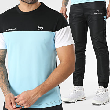 Sergio Tacchini - Ensemble Tee Shirt Et Jogging Prave Termoli 40845 41559 Noir Bleu Clair Blanc