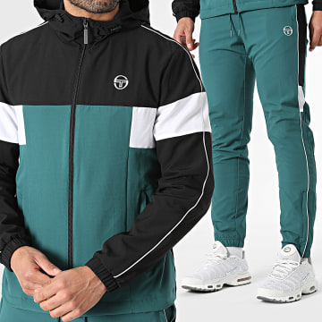 Sergio Tacchini - Ensemble De Survêtement Caspio 41432 41433 Vert Noir Blanc