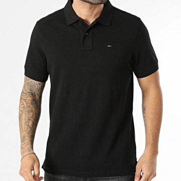 Tommy Jeans - Polo Manga Curta Regular Fit Essential 2711 Preto
