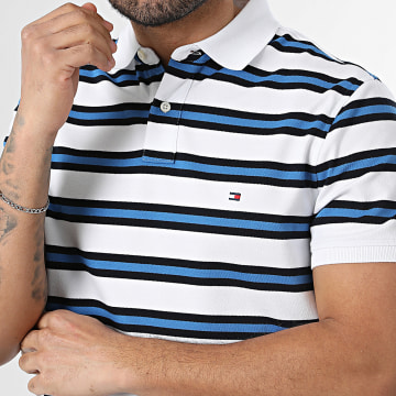 Tommy Hilfiger - Polo Manches Courtes Regular Fit 1985 7770 Blanc Bleu Marine Bleu Roi