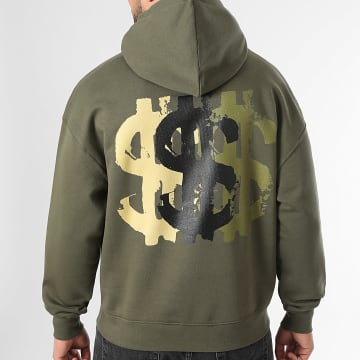 Luxury Lovers - Sweat Capuche Relaxed 5Sync Three Bucks Vert Kaki