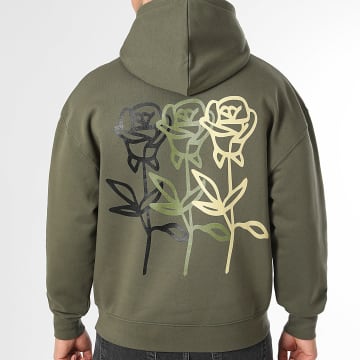 Luxury Lovers - Sweat Capuche Relaxed 5Sync Three Roses Vert Kaki
