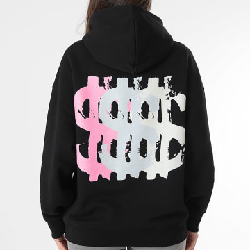 5.SYNC - Sweat Capuche Relaxed Femme Three Bucks Noir
