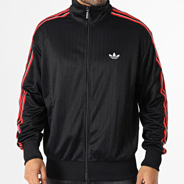 Adidas Originals - Veste Zippée A Bandes Firebird KD6292 Noir Rouge