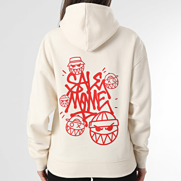 Sale Môme Paris - Sweat Capuche Relaxed Femme Street Boyz Beige Rouge