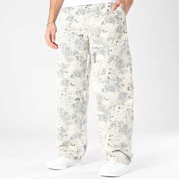 Sixth June - Pantalon Large Texturé 901 Beige Gris Anthracite