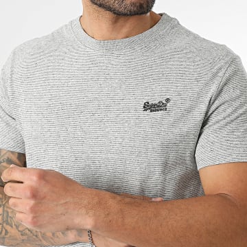 Superdry - Camiseta Essential Logo Embroidery M1011245A Gris Jaspeado