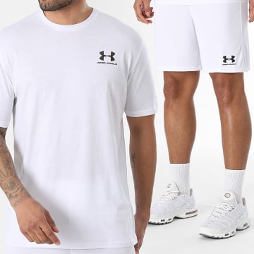 Under Armour - Ensemble Tee Shirt Et Short Jogging Challenger 1326799 1372691 Blanc
