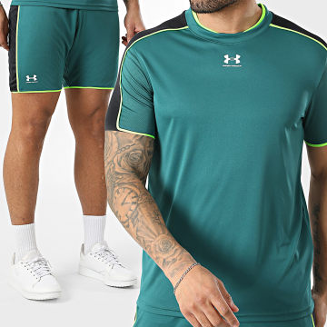 Under Armour - Ensemble Tee Shirt Et Short Jogging Challenger Train 6009875 6009896 Vert Bouteille