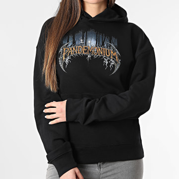 Vald - Sweat Capuche Relaxed Femme Rock Noir