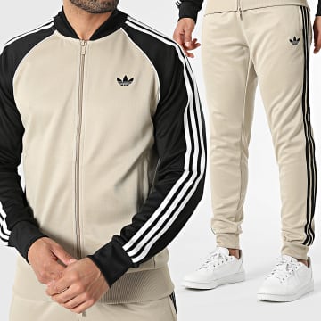 Adidas Originals - Ensemble De Survetement A Bandes KE7963 KE7961 Beige Noir