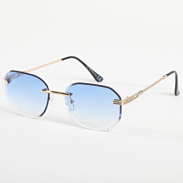 LBO - Óculos de Sol 0005 Azul Claro Dourado Degradê