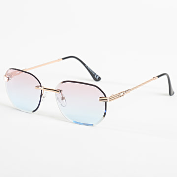 LBO - Óculos de Sol 0006 Dourado Rosa Azul Degradê