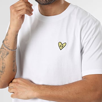 Luxury Lovers - Camiseta Oversize Gold Heart Bordado Blanco