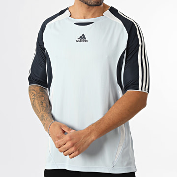 Adidas Sportswear - Tee Shirt A Bandes Teamgeist KD5849 Bleu Clair Noir