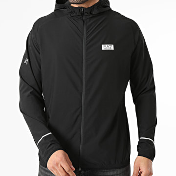 EA7 Emporio Armani - Chaqueta con Capucha y Cremallera 7M001381-AF13392 Negro