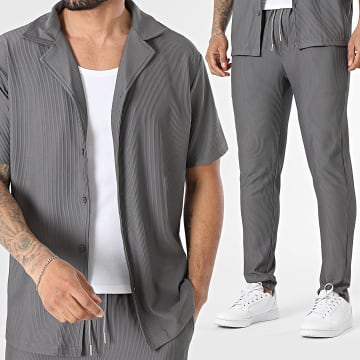 Frilivin - Completo Camicia Maniche Corte E Pantalone 385 Grigio Antracite