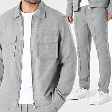 Frilivin - Set Jacke mit Reißverschluss und Hose 525 Grau Meliert