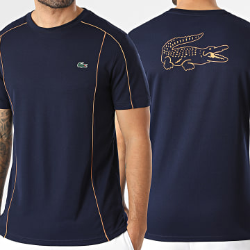 Lacoste - Camiseta Logo Cocodrilo Azul Marino Naranja