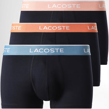 Lacoste - Lot De 3 Boxers Classic Bleu Marine Orange Bleu