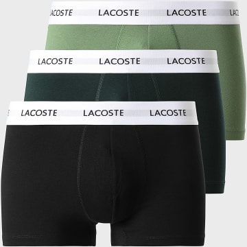Lacoste - Lot De 3 Boxers Classic Noir Vert Foncé Vert