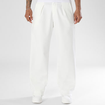LBO - Pantalon Habillé Large A Plis 2550 Blanc