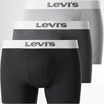 Levi's - Lot De 3 Boxers 701238000 Gris Chiné Noir Gris Anthracite Chiné