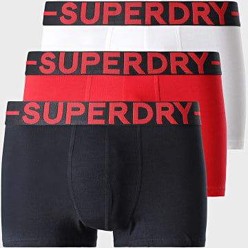 Superdry - Pack de 3 Bóxers M3110475A Azul Marino Blanco Rojo