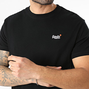 Superdry - Camiseta Essential Contrast Embroidery M1012078B Negro