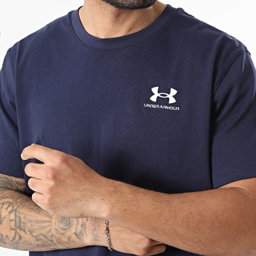 Under Armour - Tee Shirt Logo Emb Heavyweight 1373997 Bleu Marine