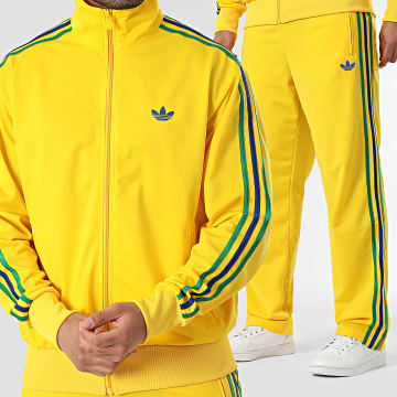 Adidas Originals - Ensemble De Survêtement A Bandes Firebird TP KD3848 KD3840 Jaune Bleu Marine Vert