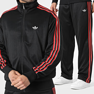 Adidas Originals - Ensemble De Survêtement A Bandes Firebird TT KD6292 KE3457 Noir Rouge Blanc