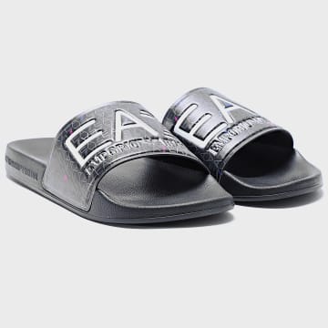 EA7 Emporio Armani - Chinelos Scarpe 7X000108-AF15118 Preto Smocked Pearl E