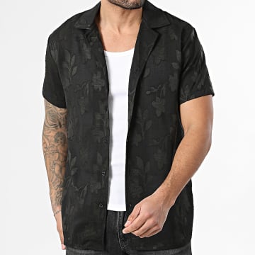 Frilivin - Kurzarmhemd 310 Schwarz Floral