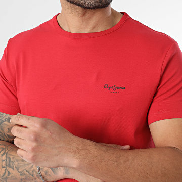 Pepe Jeans - Camiseta Slim Original Basic PM5010180 Rojo