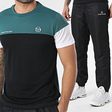 Sergio Tacchini - Ensemble Tee Shirt Et Pantalon Jogging Prave Carson 40845 40850 Noir Vert