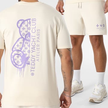 Teddy Yacht Club - Conjunto Camiseta Y Pantalón Corto de chándal Atelier Paris Lavanda Beige