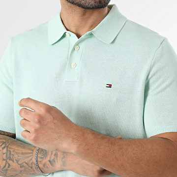 Tommy Hilfiger - Polo Manches Courtes Essential Cotton Knitted 7396 Vert Clair Chiné