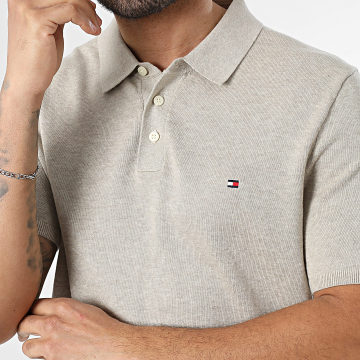 Tommy Hilfiger - Polo Manches Courtes Essential Cotton Knitted 7396 Beige Chiné