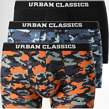 Urban Classics - Pack de 3 bóxers Camuflaje TB3538 Negro Azul Marino Naranja Verde